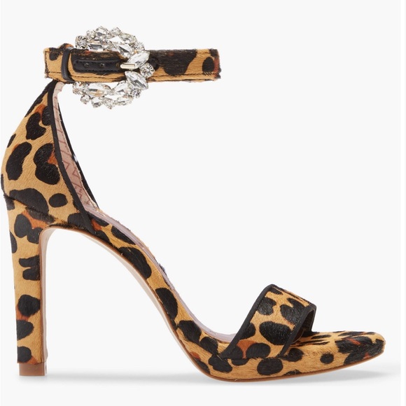 Ted Baker Claudel Genuine Calf-hair Leopard-print Ankle Strap Sandal Size 39 - Picture 11 of 12